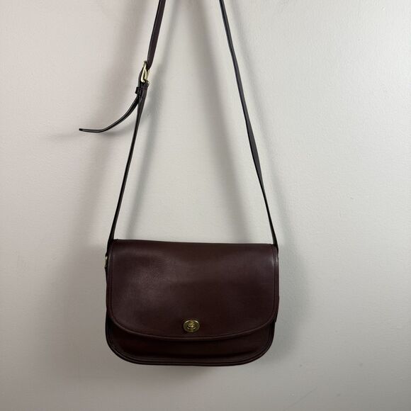 Vintage COACH Brown Leather City Bag Shoulder Bag Handbag #9790 Keychain - Picture 2 of 15